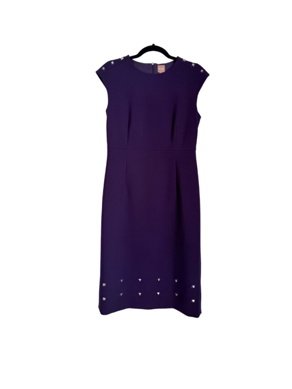 Hugo Boss Devoka Purple Studded Sheath Dress